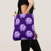 Chrysanthemum Pattern - Deep Paars Tote Bag (Dichtbij)