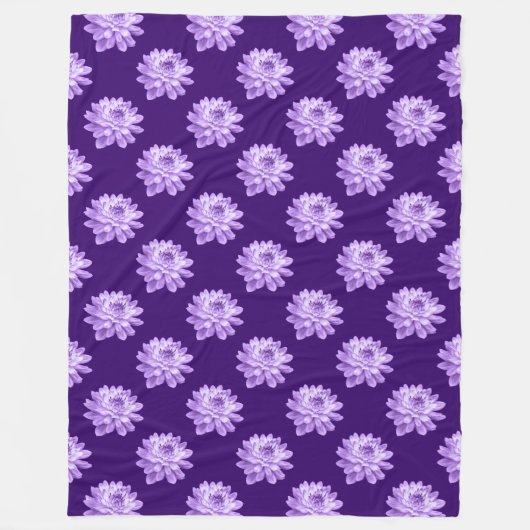Chrysanthemum Pattern - Deep Paarse Fleece Blanket (Voorkant)