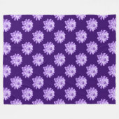 Chrysanthemum Pattern - Deep Paarse Fleece Blanket Deken (Voorkant (Horizontaal))