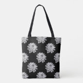 Chrysanthemum Pattern - Monochrome and Black Tote Bag (Achterkant)