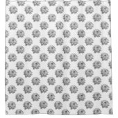 Chrysanthemum Pattern - Monochrome on White Douchegordijn (Voorkant)