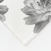 Chrysanthemum Pattern - Monochrome on White Fleece Deken (Hoek)