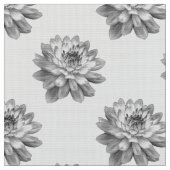 Chrysanthemum Pattern - Monochrome on White Stof (Close Up)