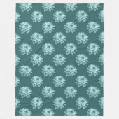 Chrysanthemum Pattern - Moss Green Fleece Blanket (Voorkant)