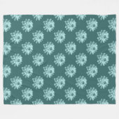 Chrysanthemum Pattern - Moss Green Fleece Blanket (Voorkant (Horizontaal))