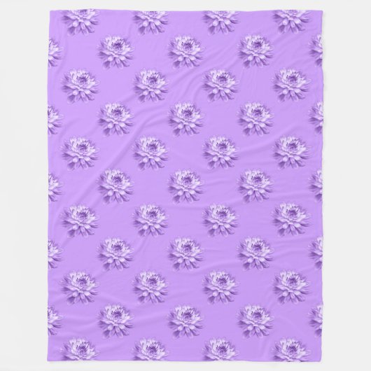 Chrysanthemum Pattern - Pasen Paars Fleece Deken (Voorkant)