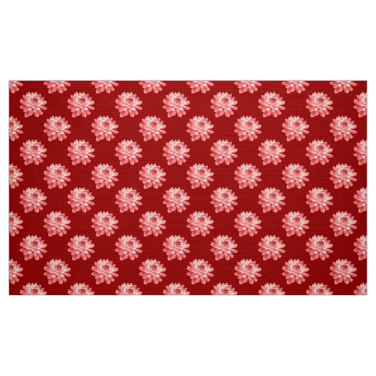 Chrysanthemum Pattern - Ruby Red Stof (Fat Quarter)