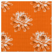 Chrysanthemum Pattern - Sinaasappel Stof (Close Up)