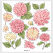 Chrysanthemum Peach Cream Custom Vinyl Sticker (Vel)