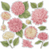 Chrysanthemum Peach Cream Custom Vinyl Sticker (Voorkant)