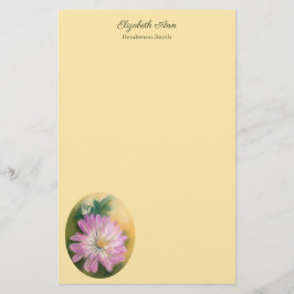 Chrysanthemum Pink en Cream Floral Pastel Briefpapier
