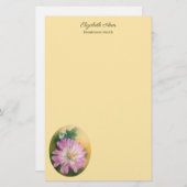 Chrysanthemum Pink en Cream Floral Pastel Briefpapier (Voorkant / Achterkant)