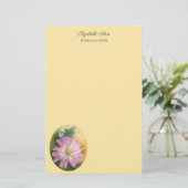 Chrysanthemum Pink en Cream Floral Pastel Briefpapier (Staand voorkant)