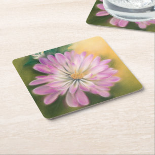 Chrysanthemum Pink en Cream Floral Pastel Kartonnen Onderzetters