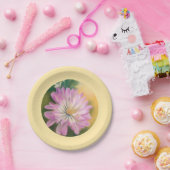 Chrysanthemum Pink en Cream Floral Pastel Papieren Bordje (Feest)