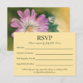 Chrysanthemum Pink en Cream Floral Wedding RSVP Kaartje (Voorkant / Achterkant)