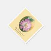 Chrysanthemum Pink en Cream Floral Wedding Servet (Hoek)