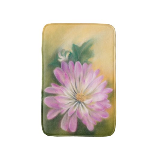 Chrysanthemum Pink en Cream Pastel Floral Badmat (Voorkant Verticaal)