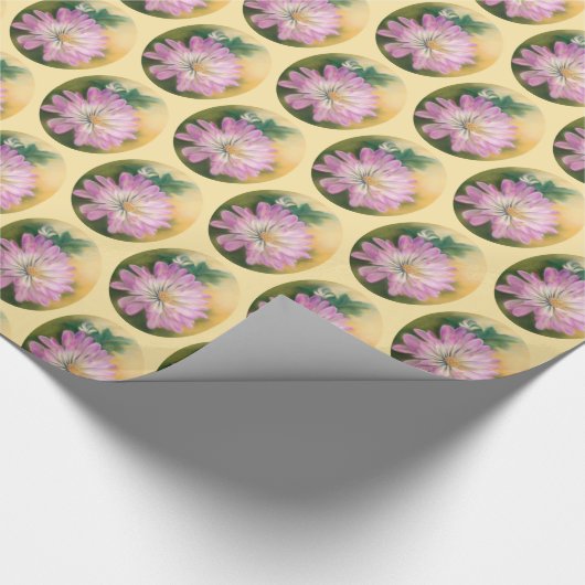 Chrysanthemum Pink en Cream Pastel Floral Cadeaupapier (Hoek)