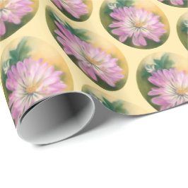Chrysanthemum Pink en Cream Pastel Floral Cadeaupapier