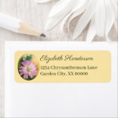 Chrysanthemum Pink en Cream Pastel Floral Etiket (Insitu)