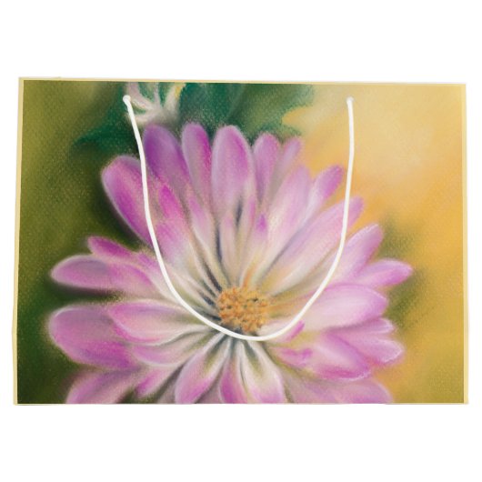 Chrysanthemum Pink en Cream Pastel Floral Groot Cadeauzakje (Achterkant)