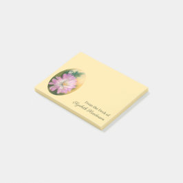 Chrysanthemum Pink en Cream Pastel Floral Post-it® Notes