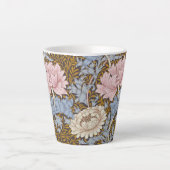 Chrysanthemum Pink Floral William Morris Latte Mok (Voorkant)