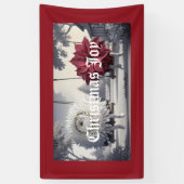 Chrysanthemum poinsettia binnenbanner spandoek (Verticaal)