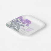 Chrysanthemum purperbloesbruiloft papieren bordje (Gebogen)