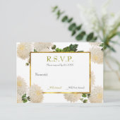 Chrysanthemum-responskaart RSVP Kaartje (Staand voorkant)