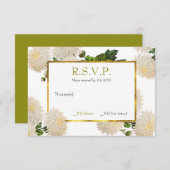 Chrysanthemum-responskaart RSVP Kaartje (Voorkant / Achterkant)