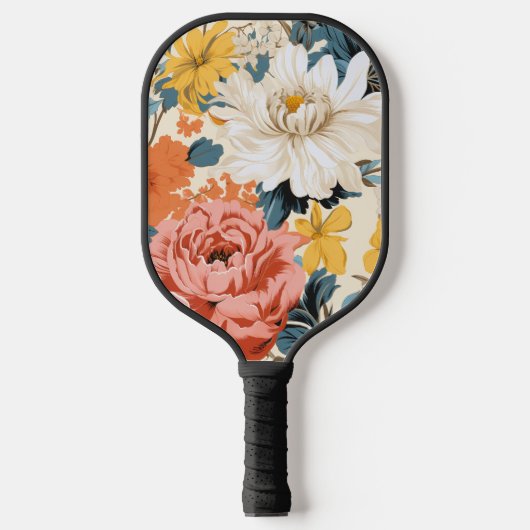 Chrysanthemum Retro Bloembloem Pickleball Paddle (Voorkant)