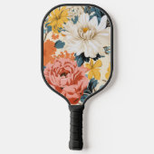 Chrysanthemum Retro Bloembloem Pickleball Paddle (Achterkant)
