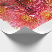 Chrysanthemum roze en warm roze cadeaupapier (Hoek)
