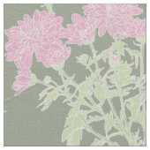 Chrysanthemum roze groene tekenstructuur stof (Close Up)