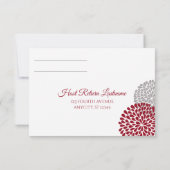 Chrysanthemum RSVP briefkaart | Marsala & Gray (Achterkant)