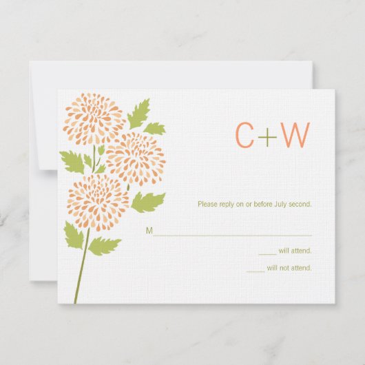 Chrysanthemum RSVP-kaart RSVP Kaartje (Voorkant)