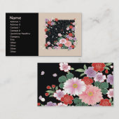 Chrysanthemum & Sakura Japans fijne kunst Visitekaartje (Voorkant / Achterkant)