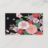 Chrysanthemum & Sakura Japans fijne kunst Visitekaartje (Achterkant)