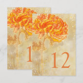 Chrysanthemum Sinaasappel Floral Weddenschappen Kaart (Voorkant / Achterkant)