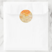 Chrysanthemum Sinaasappel Floral Wedding Envelope  Ronde Sticker (Tas)