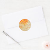 Chrysanthemum Sinaasappel Floral Wedding Envelope  Ronde Sticker (Envelop)