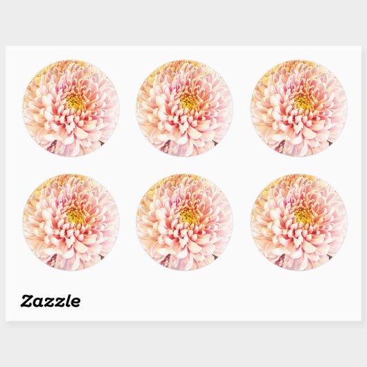 Chrysanthemum stickers/envelopsluitingen ronde sticker (Vel)