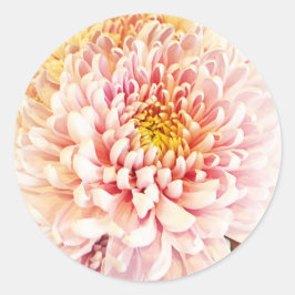 Chrysanthemum stickers/envelopsluitingen ronde sticker