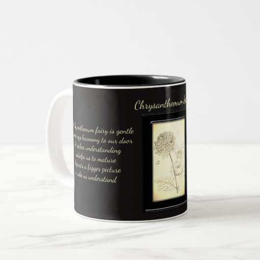 Chrysanthemum Stone Crystal Fairy Tweekleurige Koffiemok (Voorkant links)
