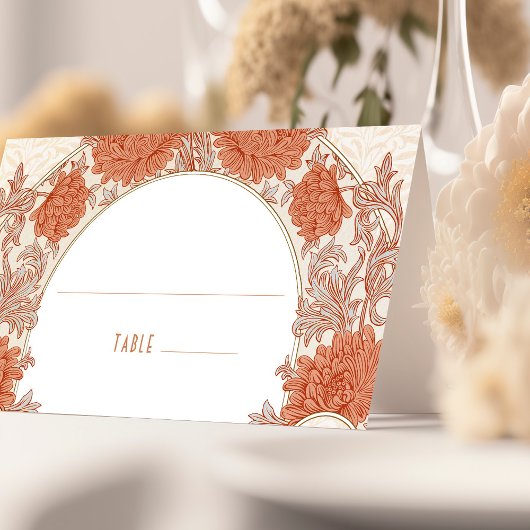 Chrysanthemum Table Name Kaarten  Art Nouveau