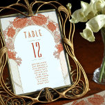 Chrysanthemum Table Numbers  Art Nouveau Kaart<br><div class="desc">Chrysanthemum Art Nouveau Vintage trouwlijstnummers van Alphonse Mucha in een floreel, romantisch en grillig ontwerp. Victoriaans bloei vult klassieke art decofonts aan. Voer je aangepaste gegevens in en je bent klaar. Als u het ontwerp verder wilt wijzigen, klikt u op de blauwe knop "Aanpassen". Hartelijk dank voor uw aandacht voor...</div>