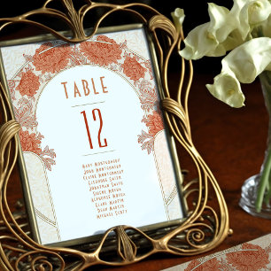 Chrysanthemum Table Numbers Art Nouveau Kaart