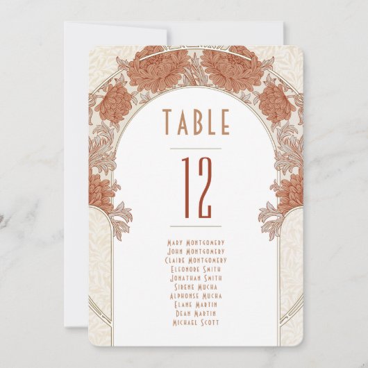 Chrysanthemum Tafelkaartjes Art Nouveau Kaart (Voorkant)